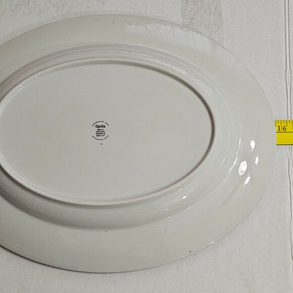 Spode Rochelle Oval Platter 16" blue white floral England stoneware vintage 2000 - Picture 7 of 7